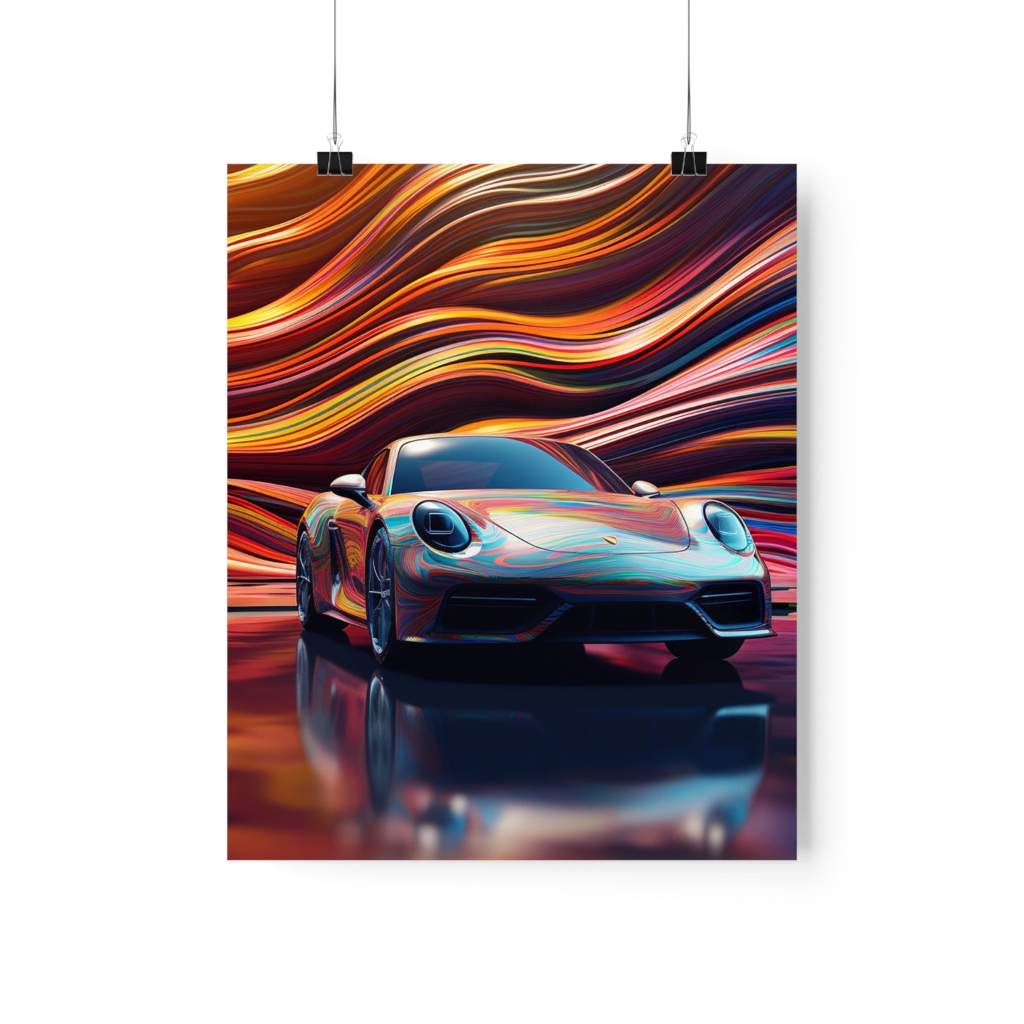 Premium Matte Vertical Posters Porsche Water Fusion 1