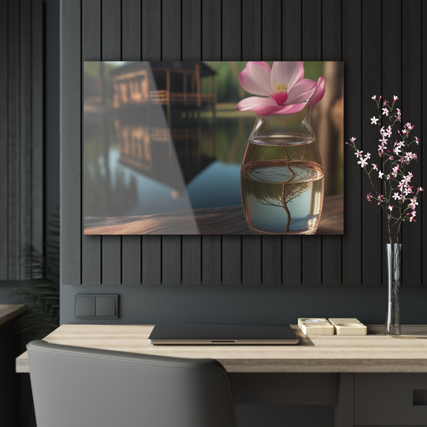 Acrylic Prints Magnolia in a Glass vase 1