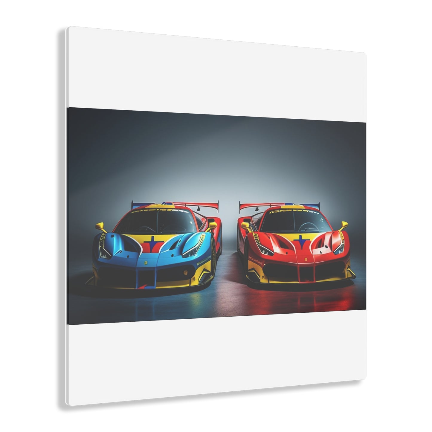 Acrylic Prints Ferrari Red Blue 2