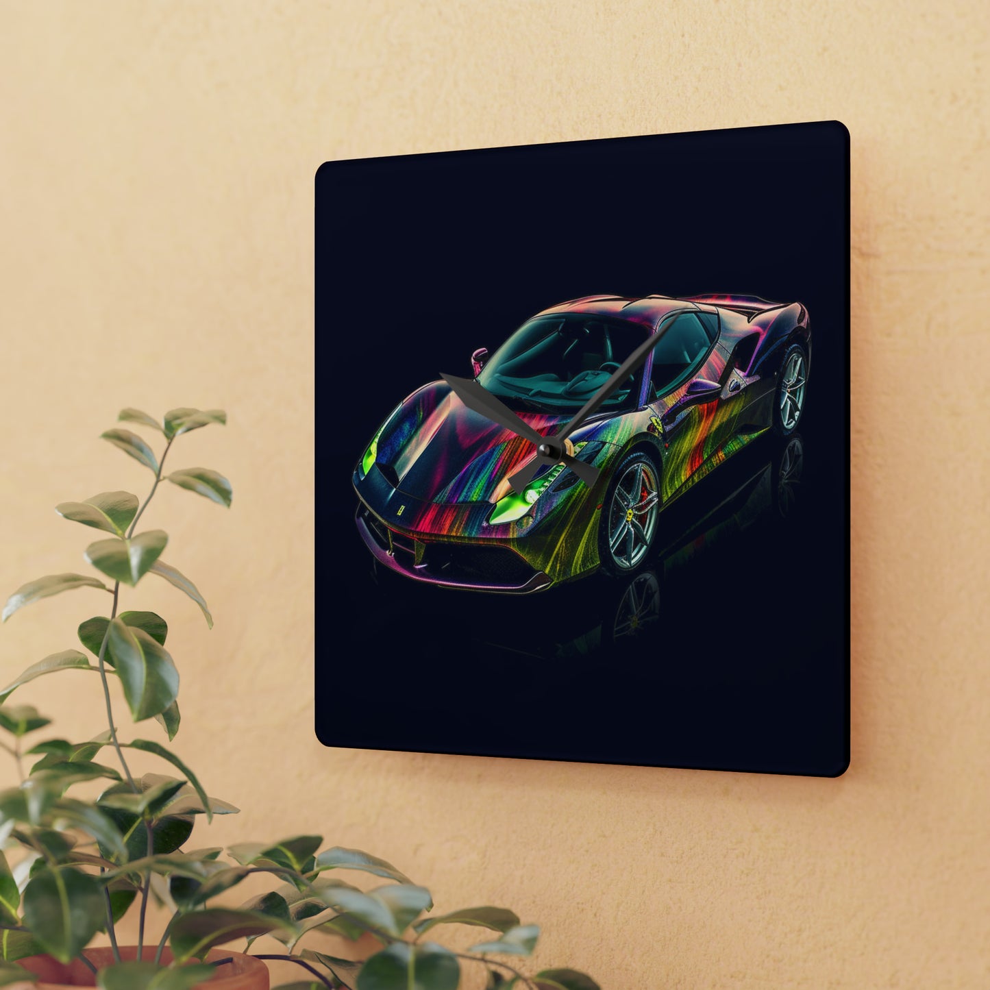 Acrylic Wall Clock Ferrari Color 3