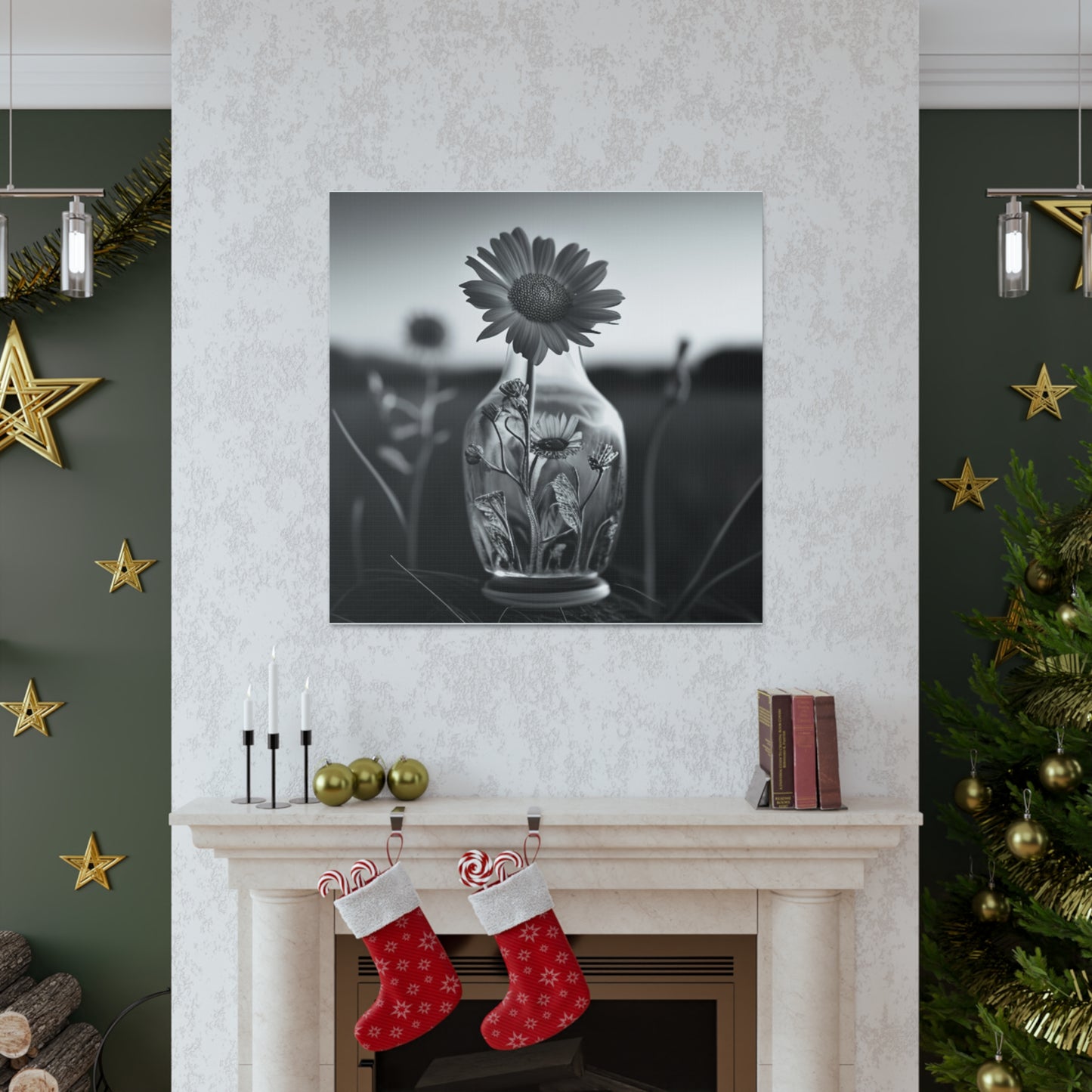 Canvas Gallery Wraps Yellw Sunflower in a vase 2