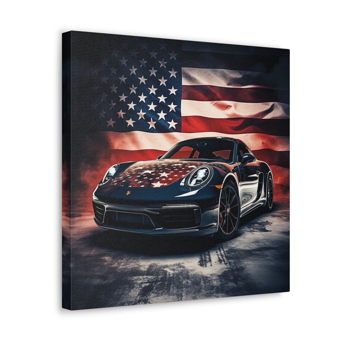 Canvas Gallery Wraps Abstract American Flag Background Porsche 2
