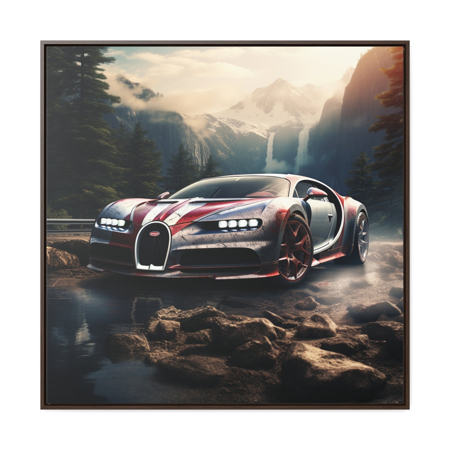 Gallery Canvas Wraps, Square Frame Bugatti Waterfall 4