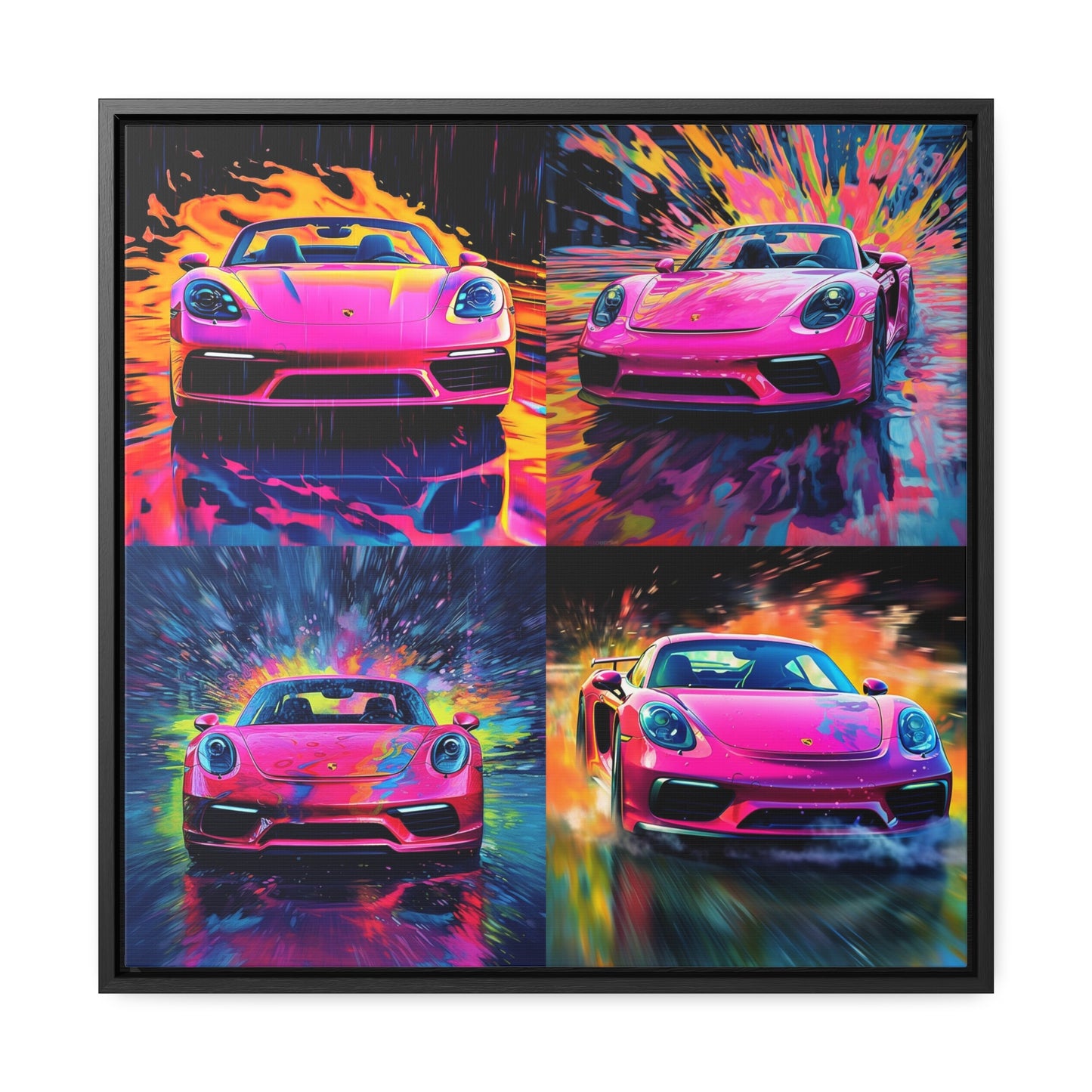 Gallery Canvas Wraps, Square Frame Pink Porsche water fusion 5