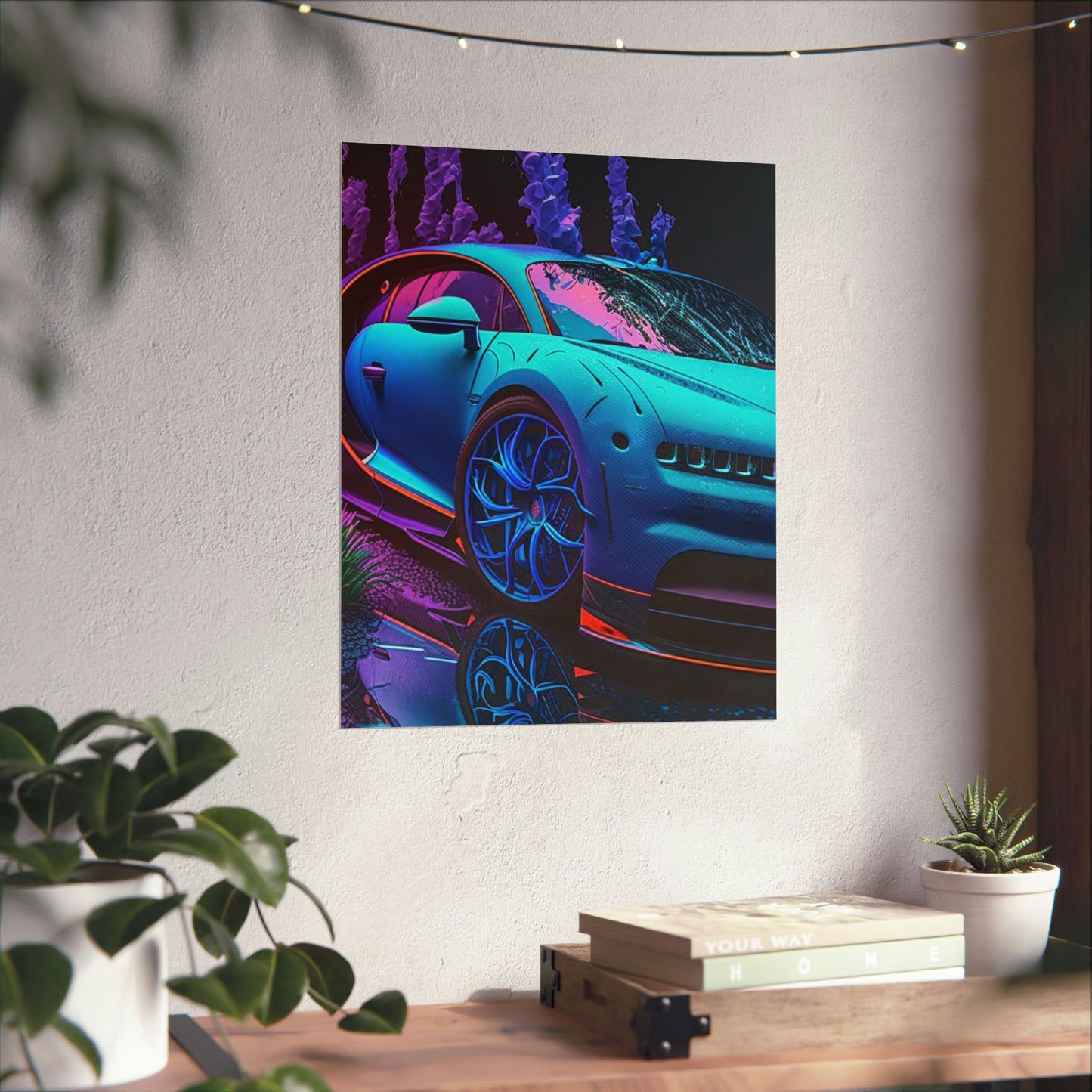 Premium Matte Vertical Posters Bugatti Neon Chiron 2