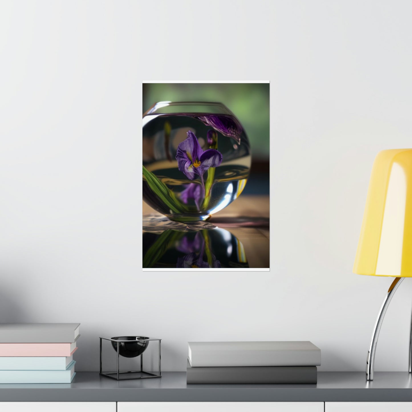 Premium Matte Vertical Posters Purple Iris in a vase 1