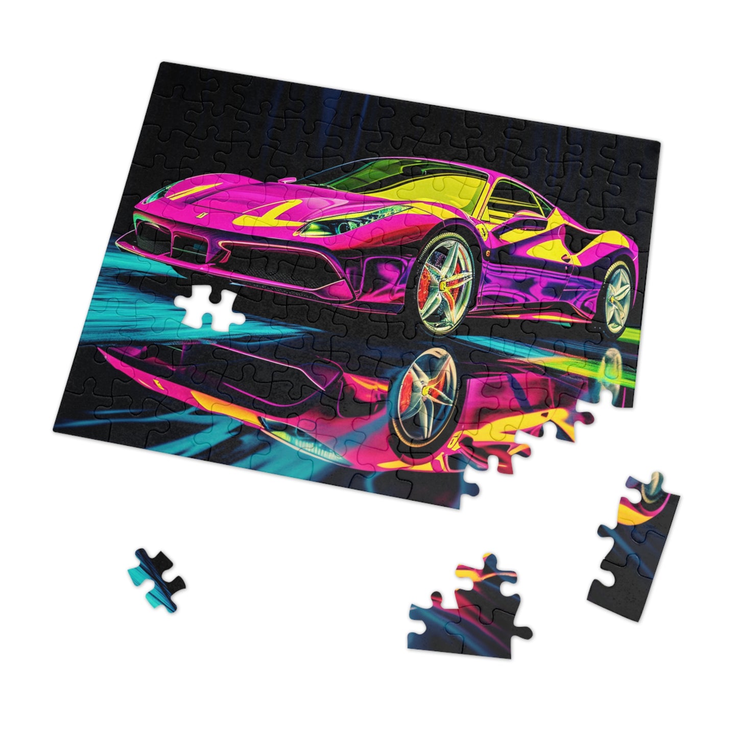 Jigsaw Puzzle (30, 110, 252, 500,1000-Piece) Pink Ferrari Macro 3