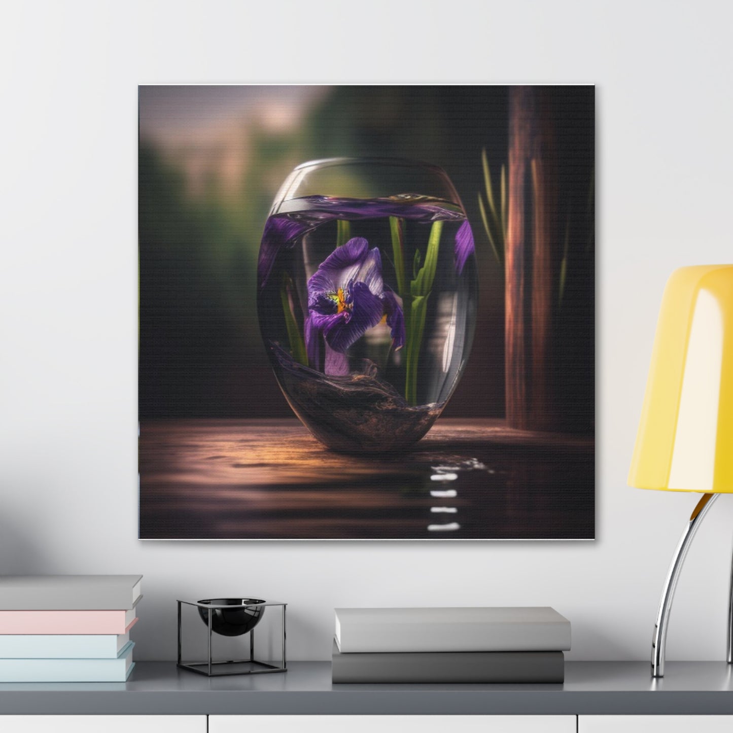 Canvas Gallery Wraps Purple Iris in a vase 4