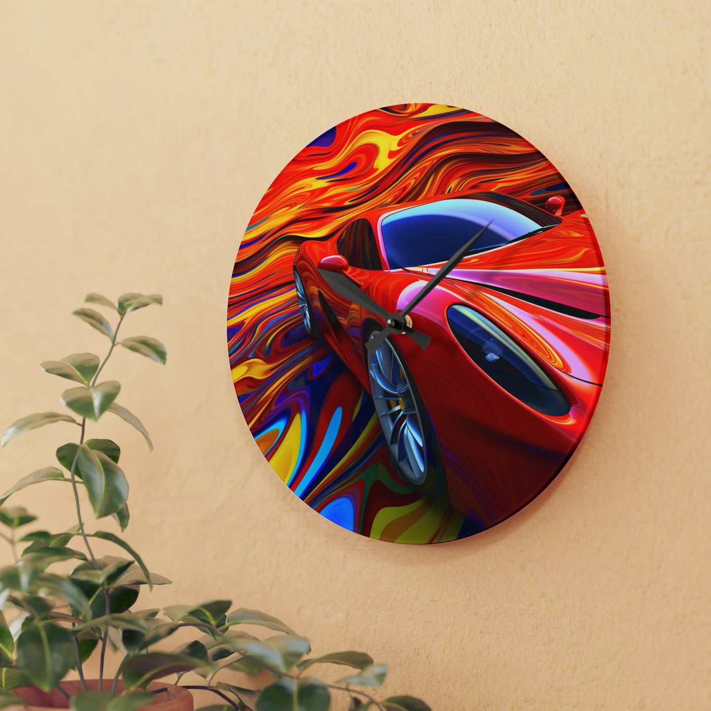 Acrylic Wall Clock Ferrari Water Fusion 4