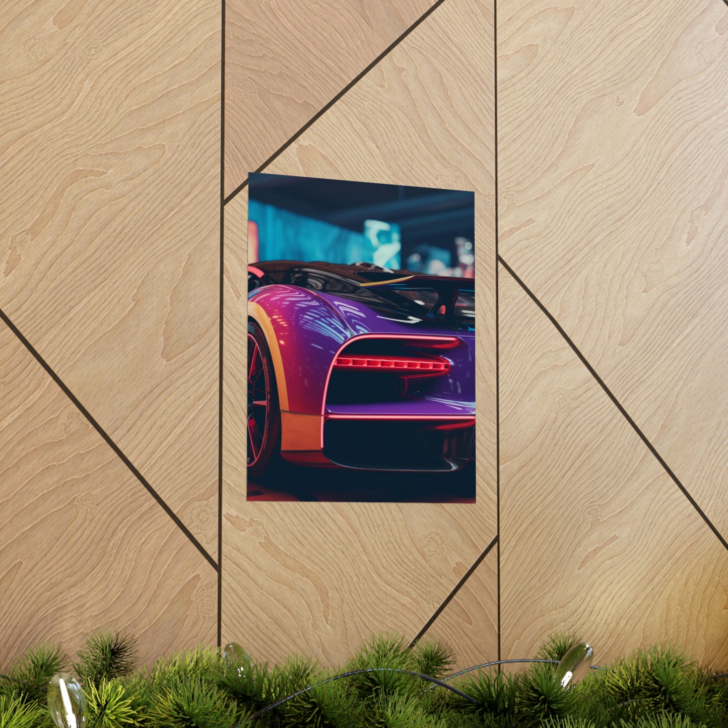 Premium Matte Vertical Posters Hyper Bugatti Neon Chiron 3