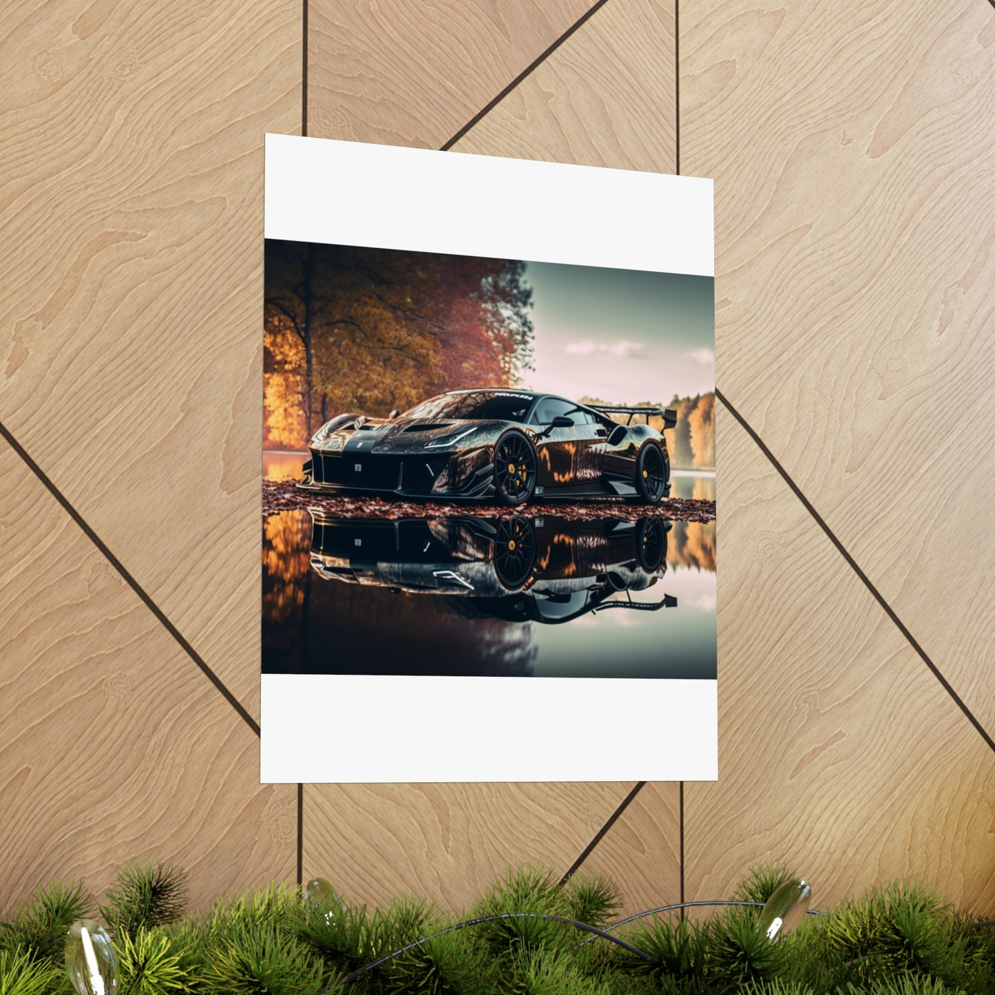 Premium Matte Vertical Posters Ferrari Lake 1