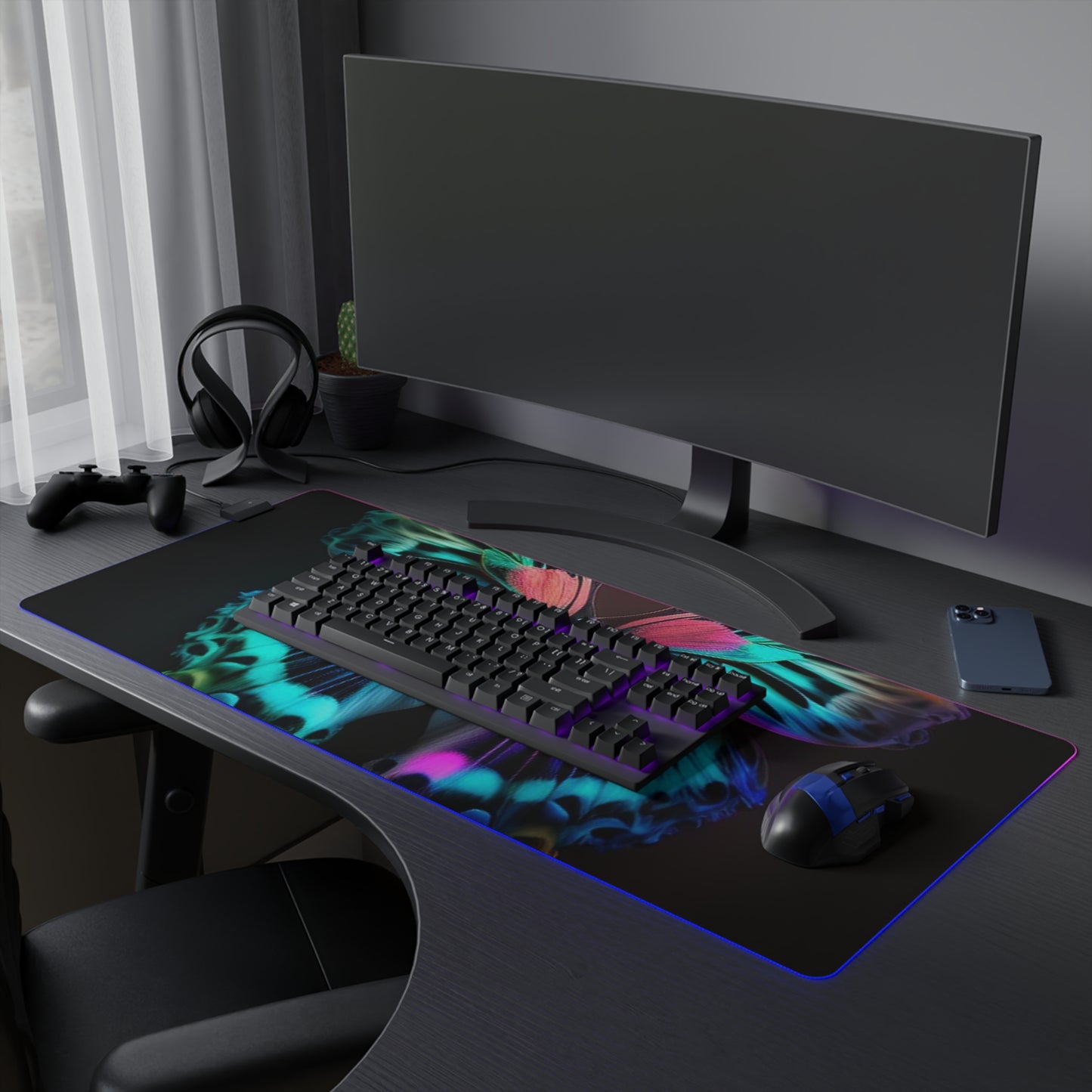 LED Gaming Mouse Pad Neon Butterfly Fusion 1