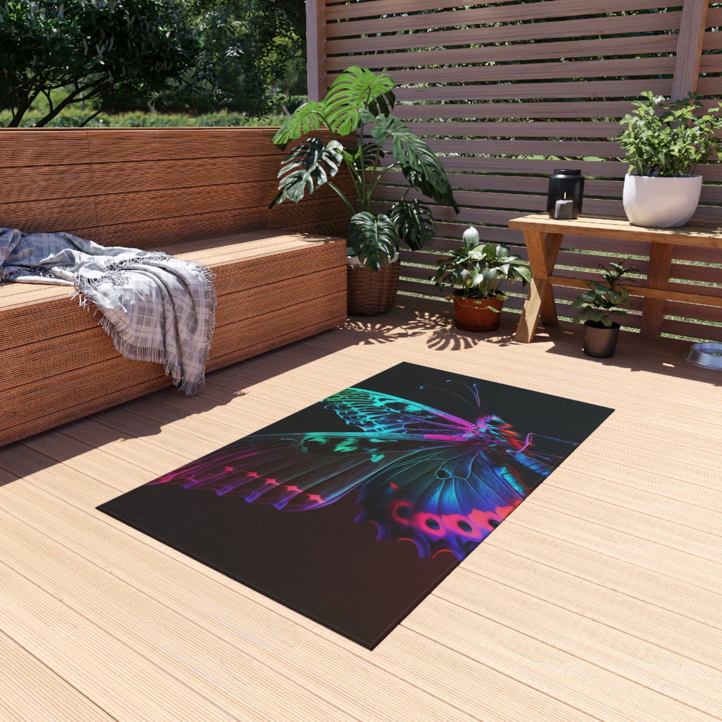 Outdoor Rug  Raw Hyper Color Butterfly 1