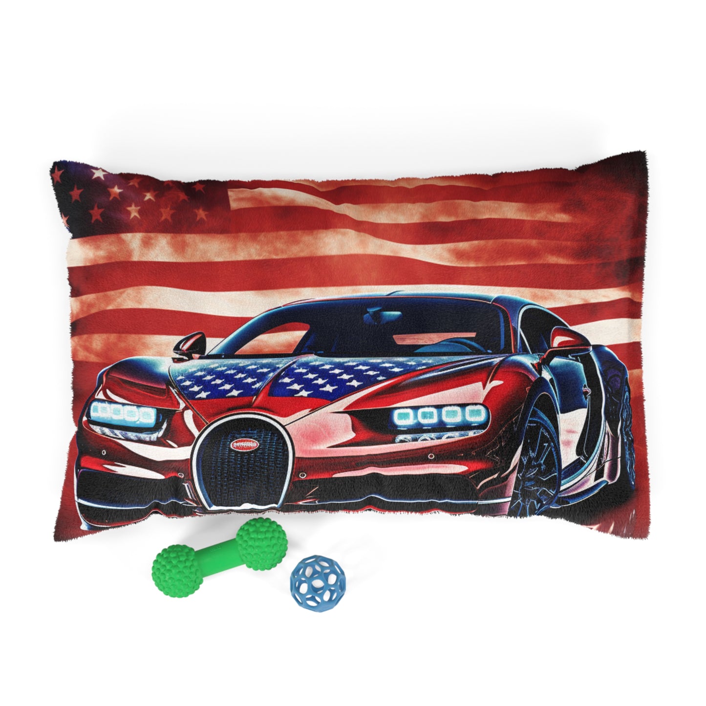 Pet Bed Abstract American Flag Background Bugatti 3