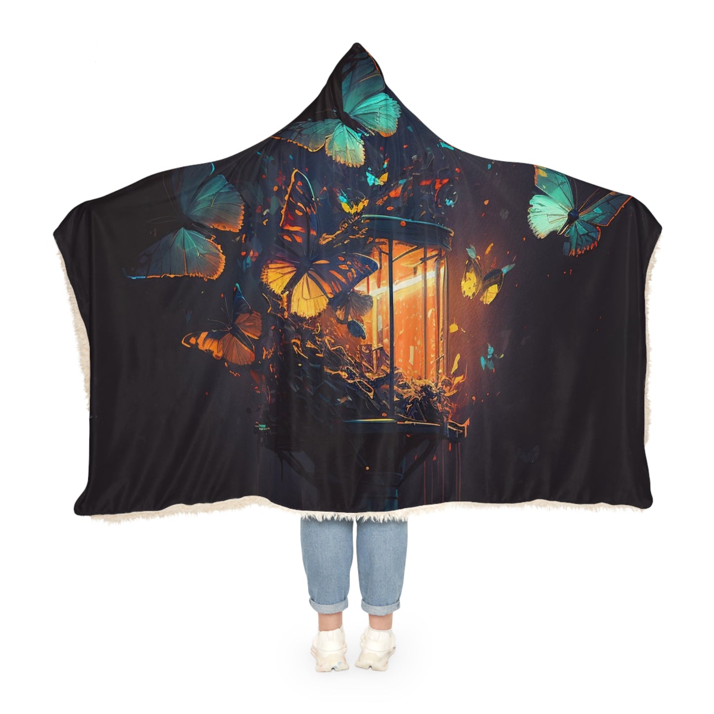 Snuggle Hooded Blanket Street Light Butterfly 1