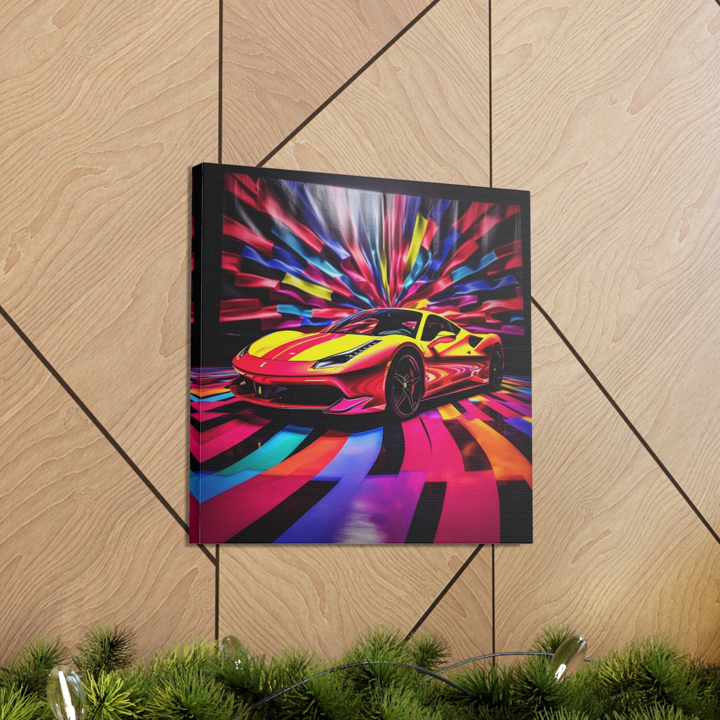 Canvas Gallery Wraps Macro Flag Ferrari 3