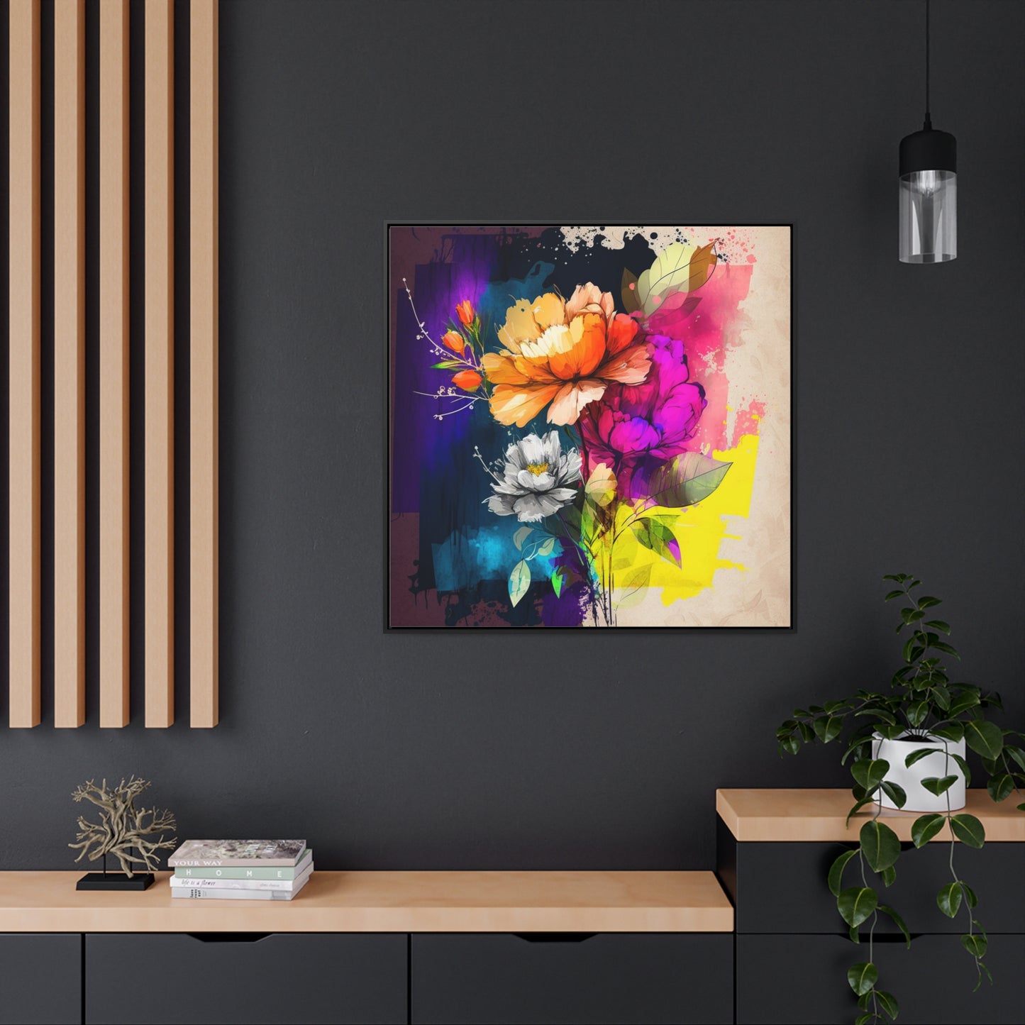 Gallery Canvas Wraps, Square Frame Bright Spring Flowers 4
