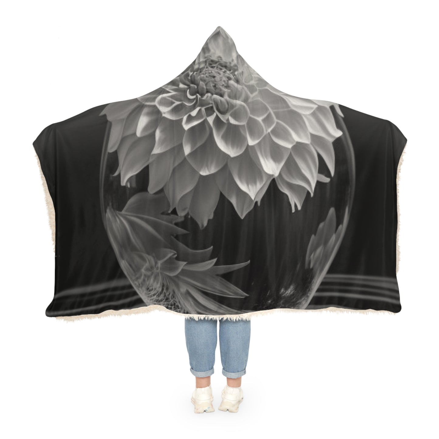 Snuggle Hooded Blanket White Dahlia 1