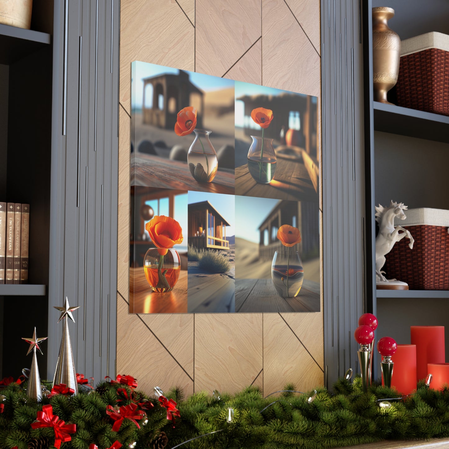 Canvas Gallery Wraps Poppy in a Glass Vase 5
