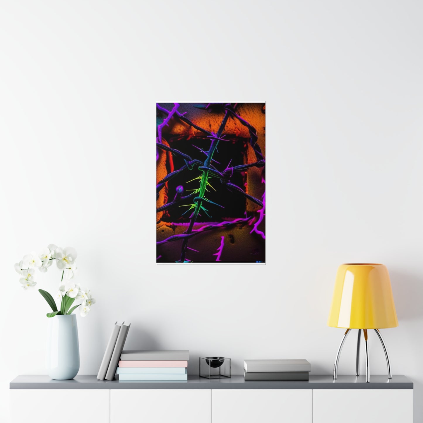 Premium Matte Vertical Posters Macro Neon Barbs 1