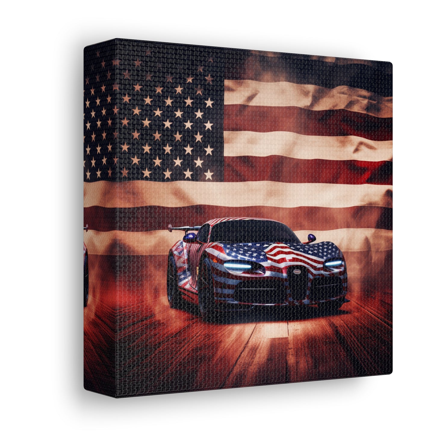 Canvas Gallery Wraps Abstract American Flag Background Bugatti 2