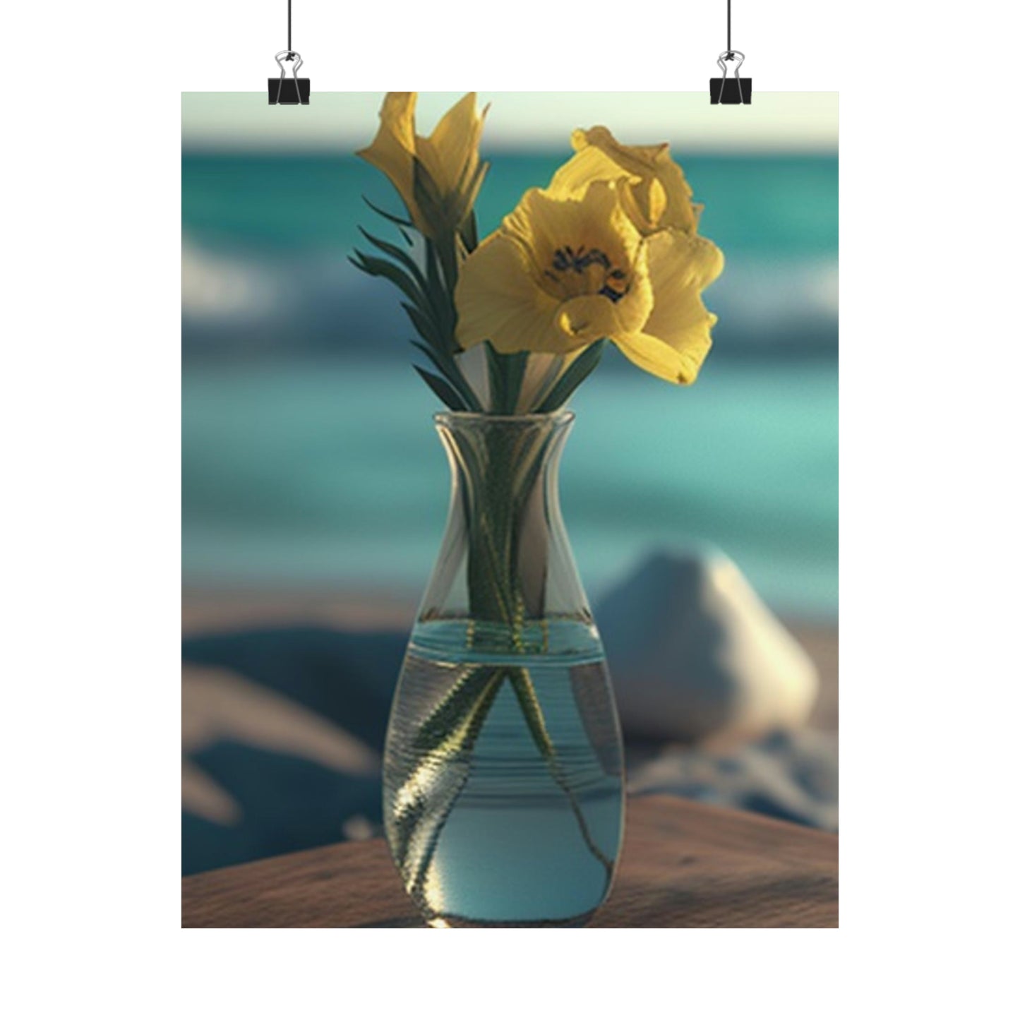 Premium Matte Vertical Posters Yellow Gladiolus glass 4