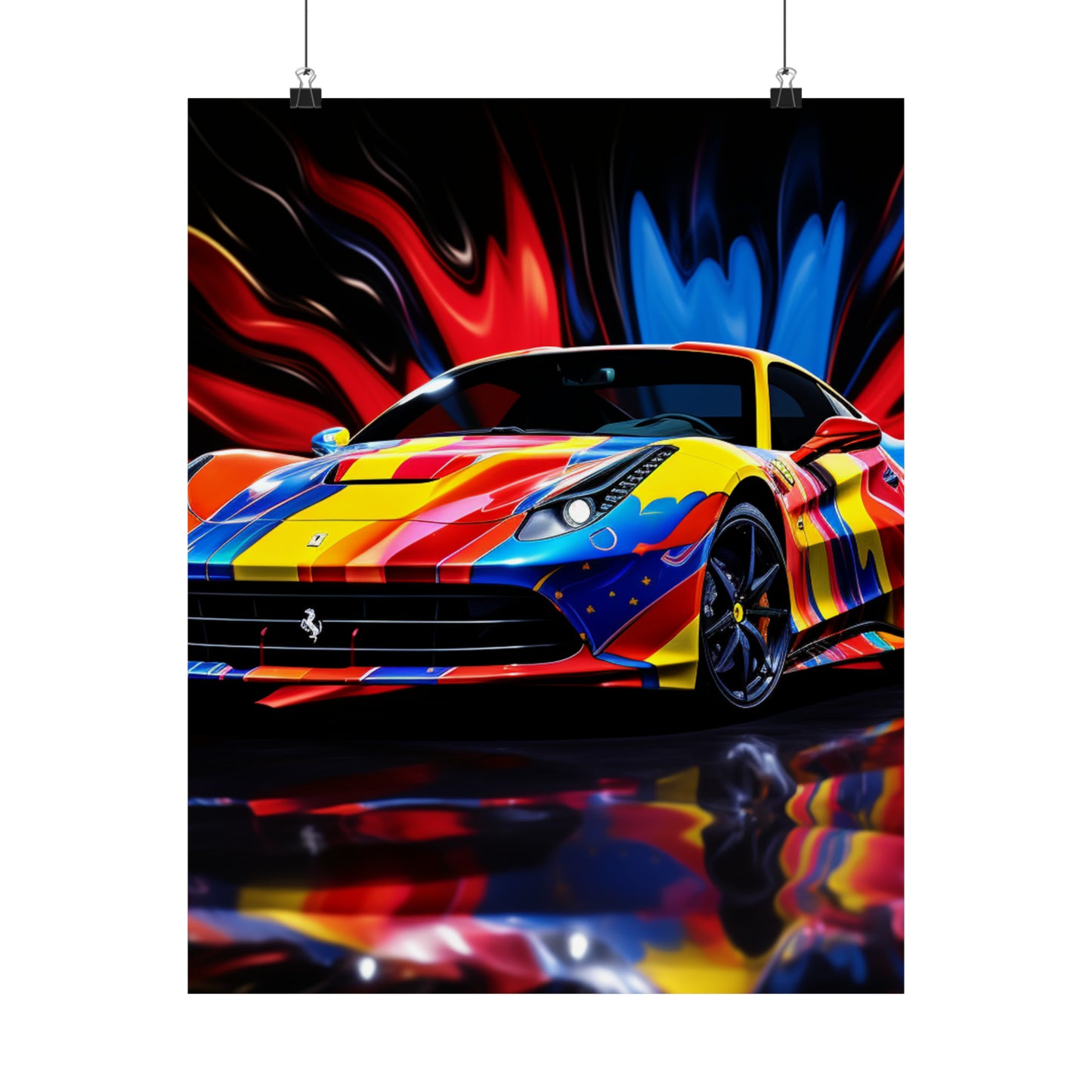 Premium Matte Vertical Posters Hyper Colorfull Ferrari 1