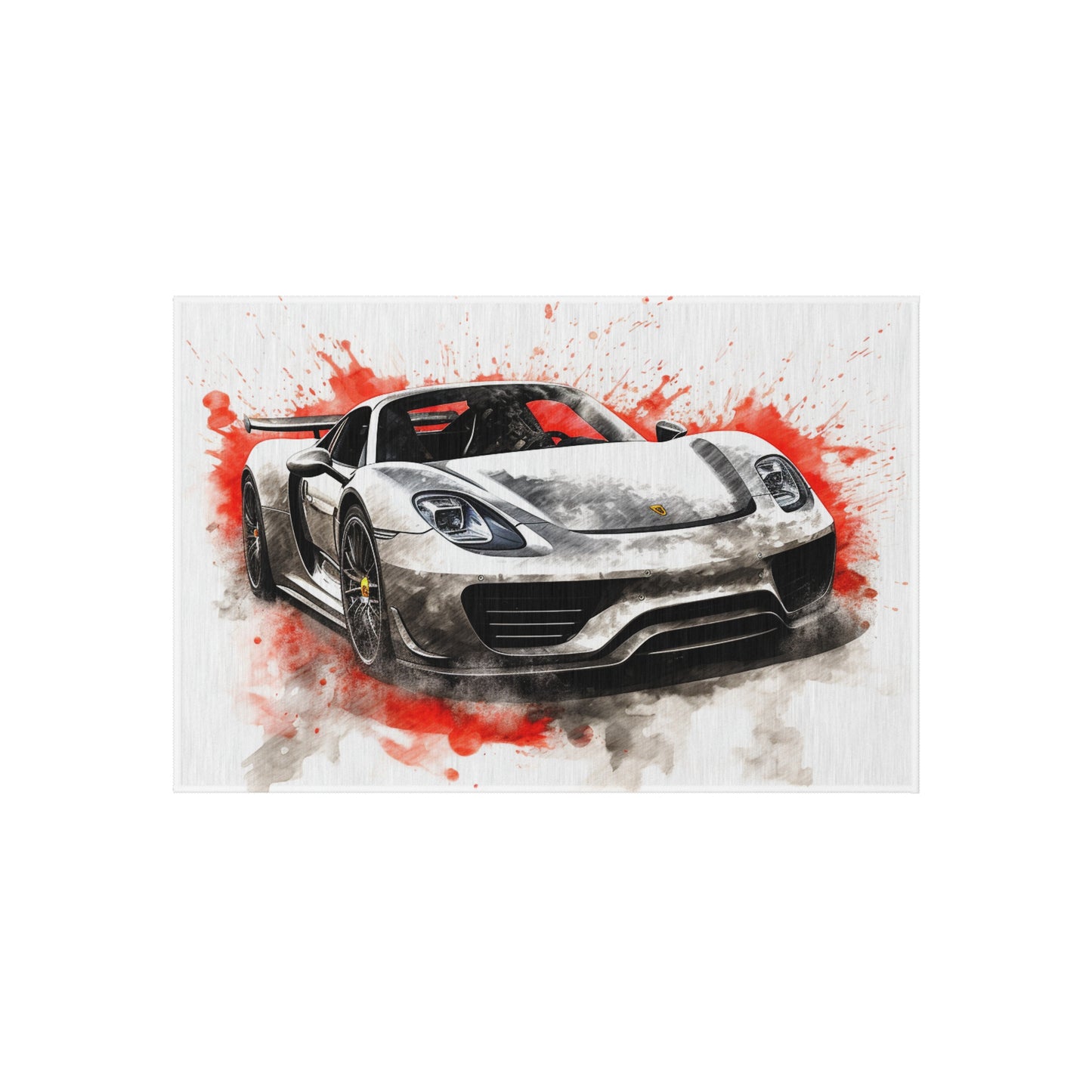 Outdoor Rug  918 Spyder white background driving fast with water splashing 4