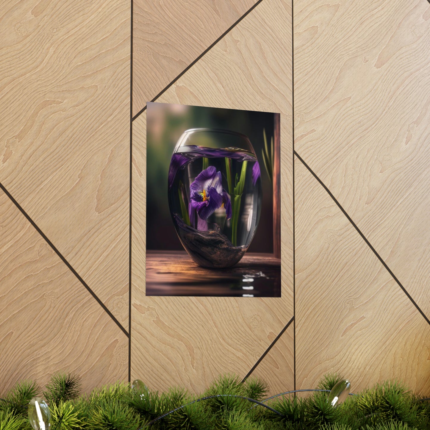 Premium Matte Vertical Posters Purple Iris in a vase 4