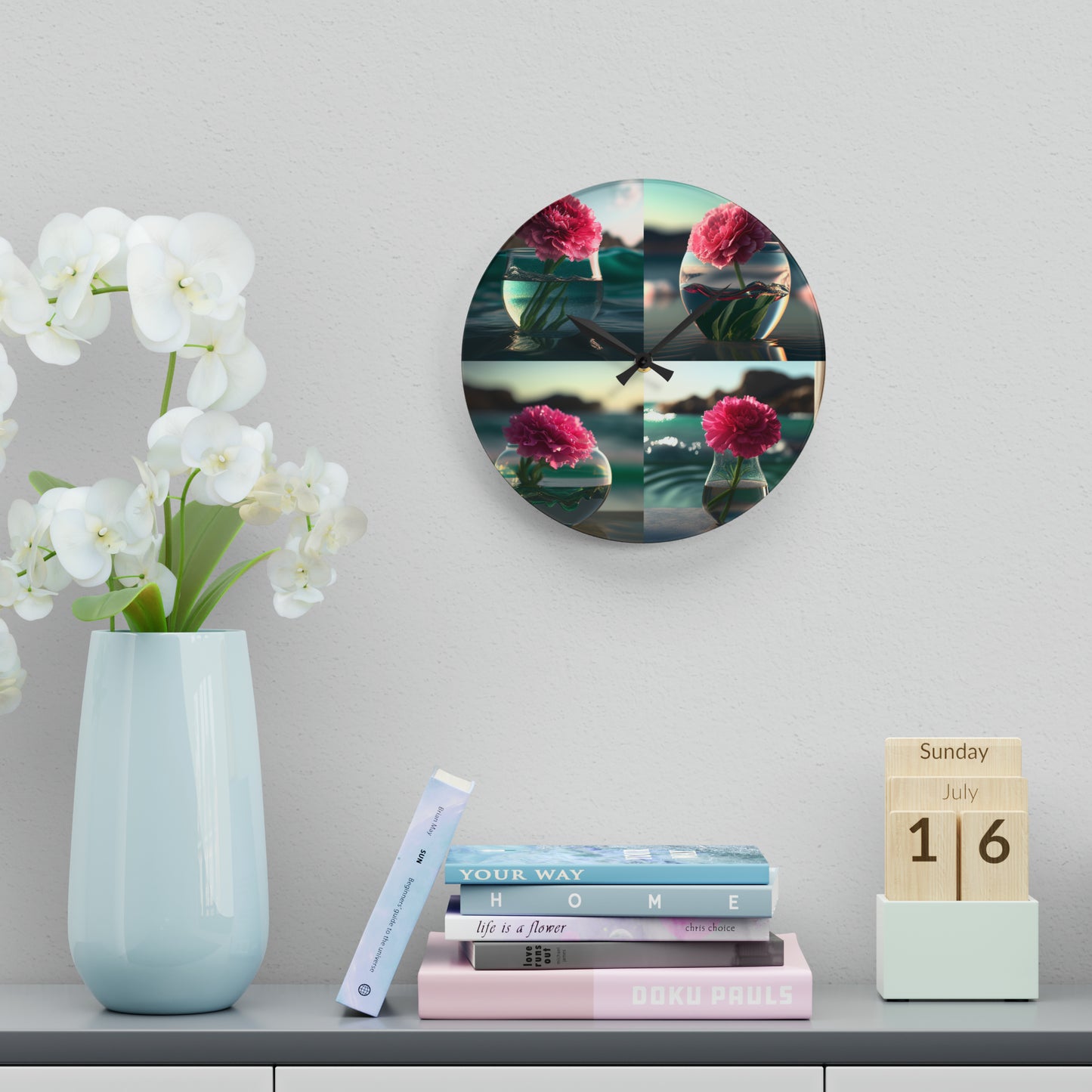 Acrylic Wall Clock Carnation 5