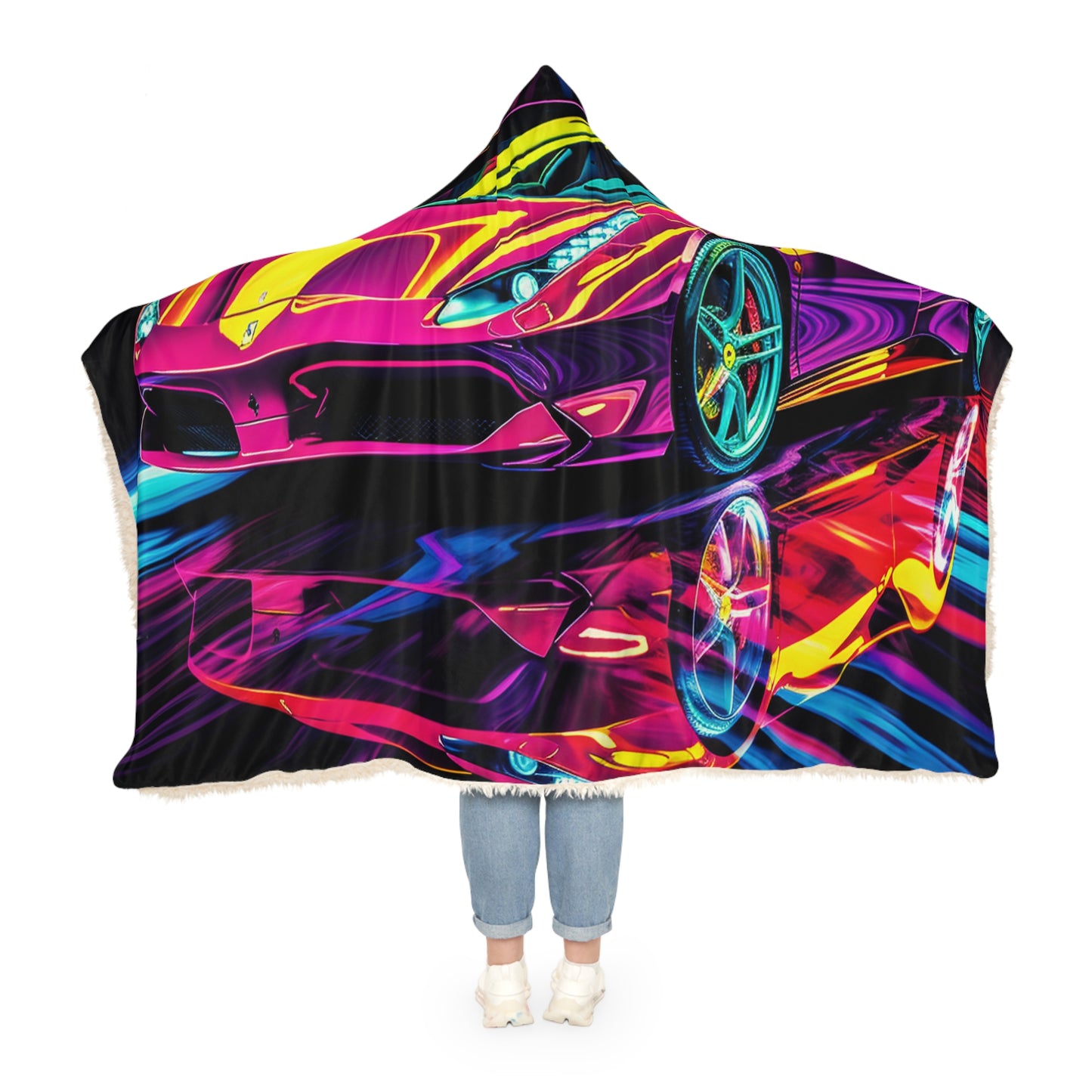 Snuggle Hooded Blanket Pink Ferrari Macro 2