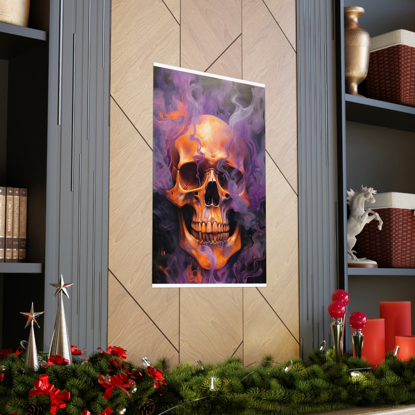 Premium Matte Vertical Posters Skull Flames 4