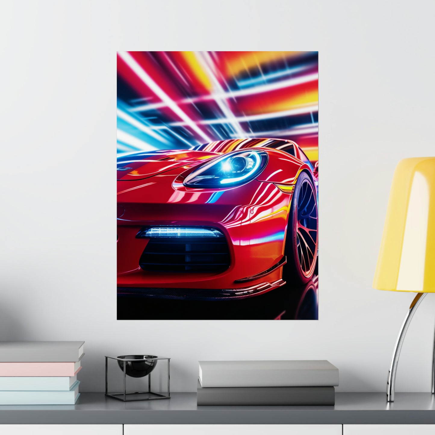 Premium Matte Vertical Posters Macro Flag Ferrari 1