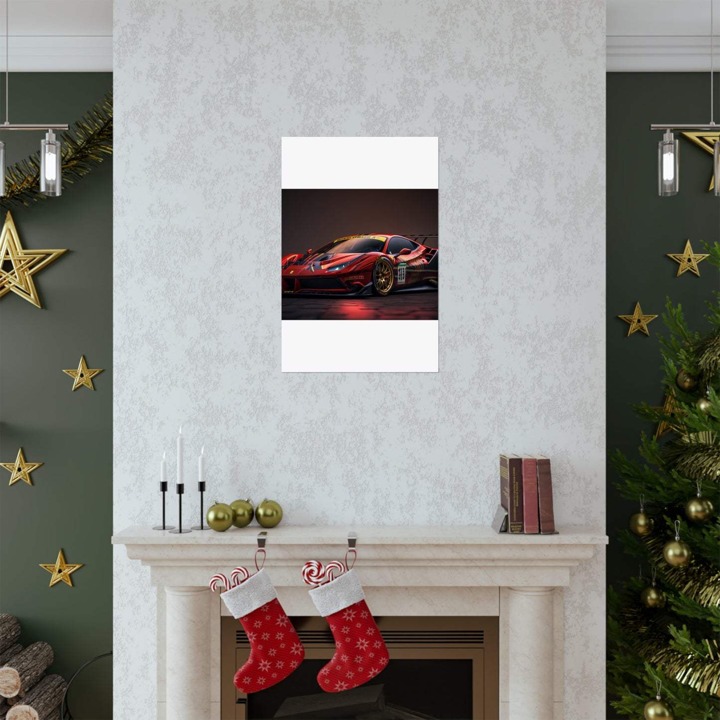 Premium Matte Vertical Posters Ferrari Red 1