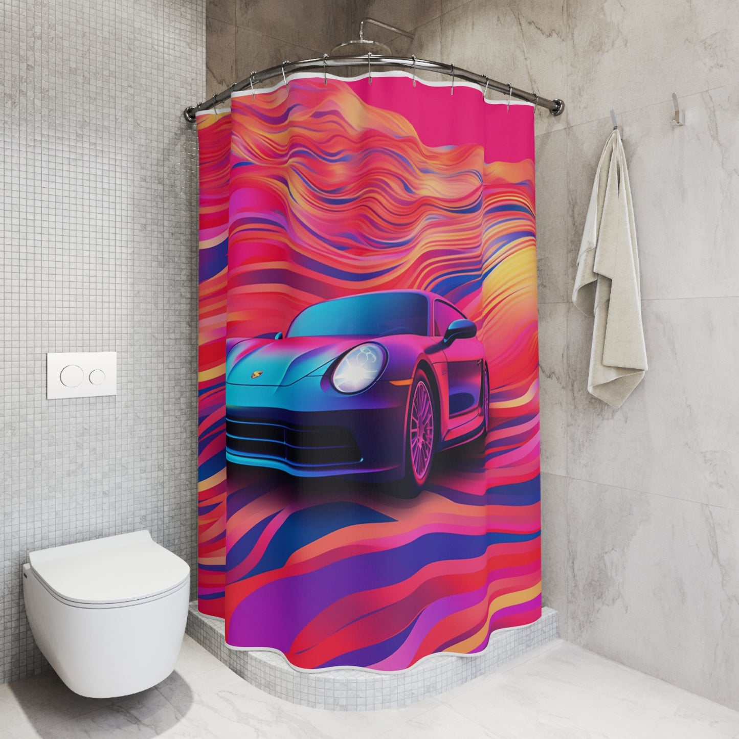Polyester Shower Curtain Porsche Water Fusion 3