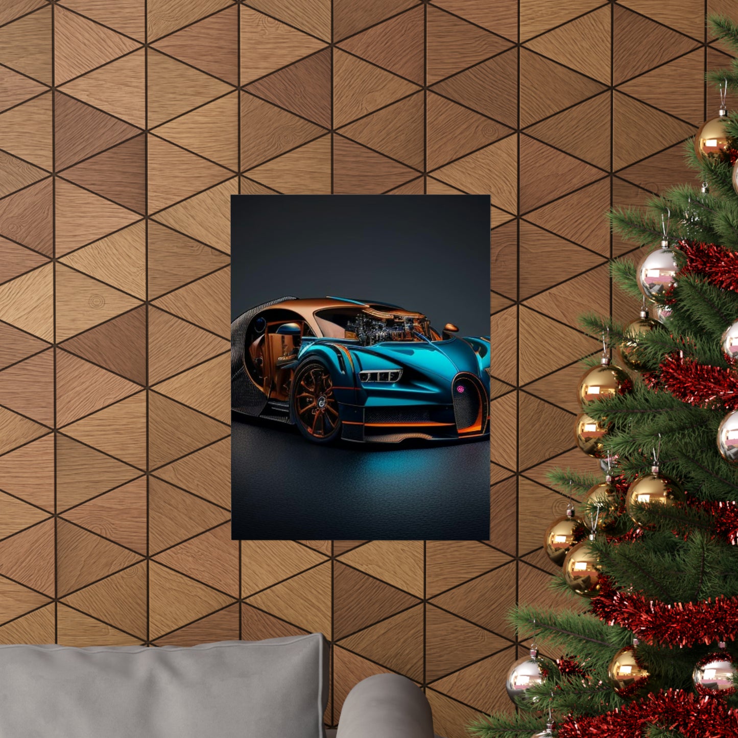 Premium Matte Vertical Posters Bugatti Blue 4