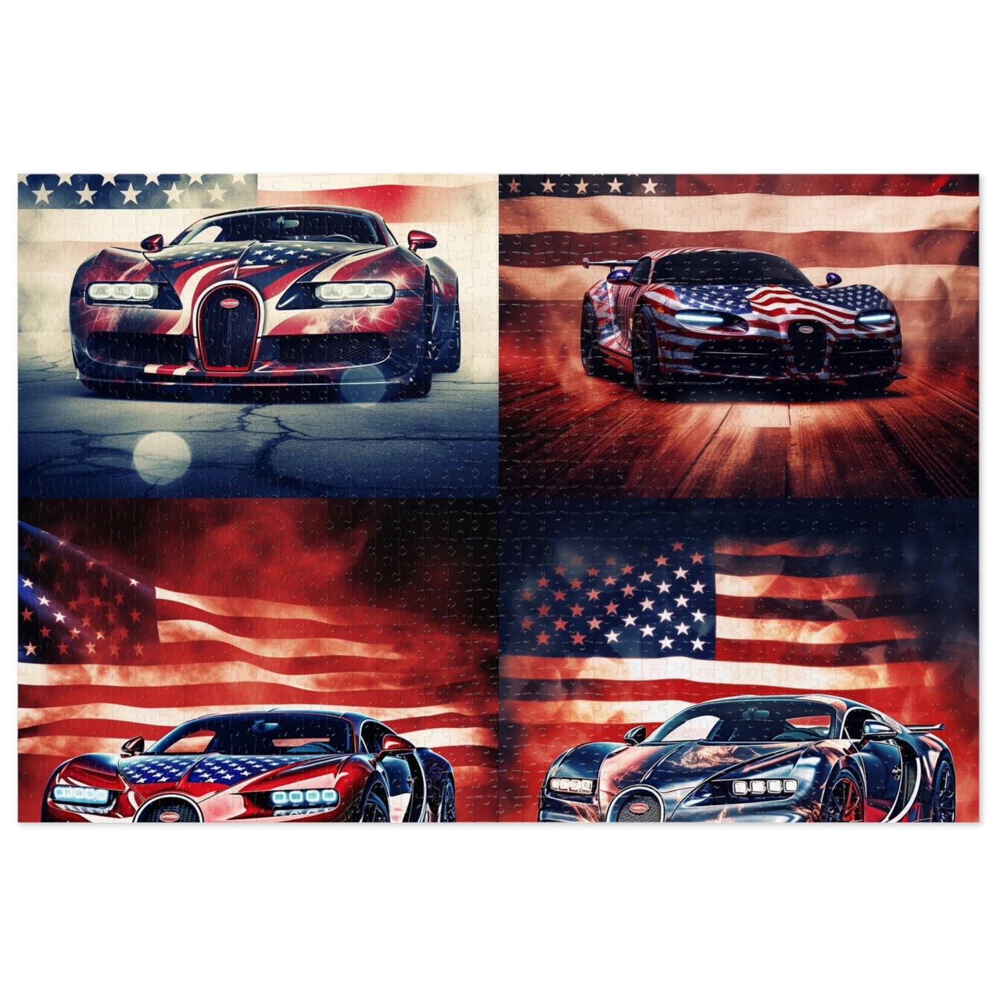 Jigsaw Puzzle (30, 110, 252, 500,1000-Piece) Abstract American Flag Background Bugatti 5