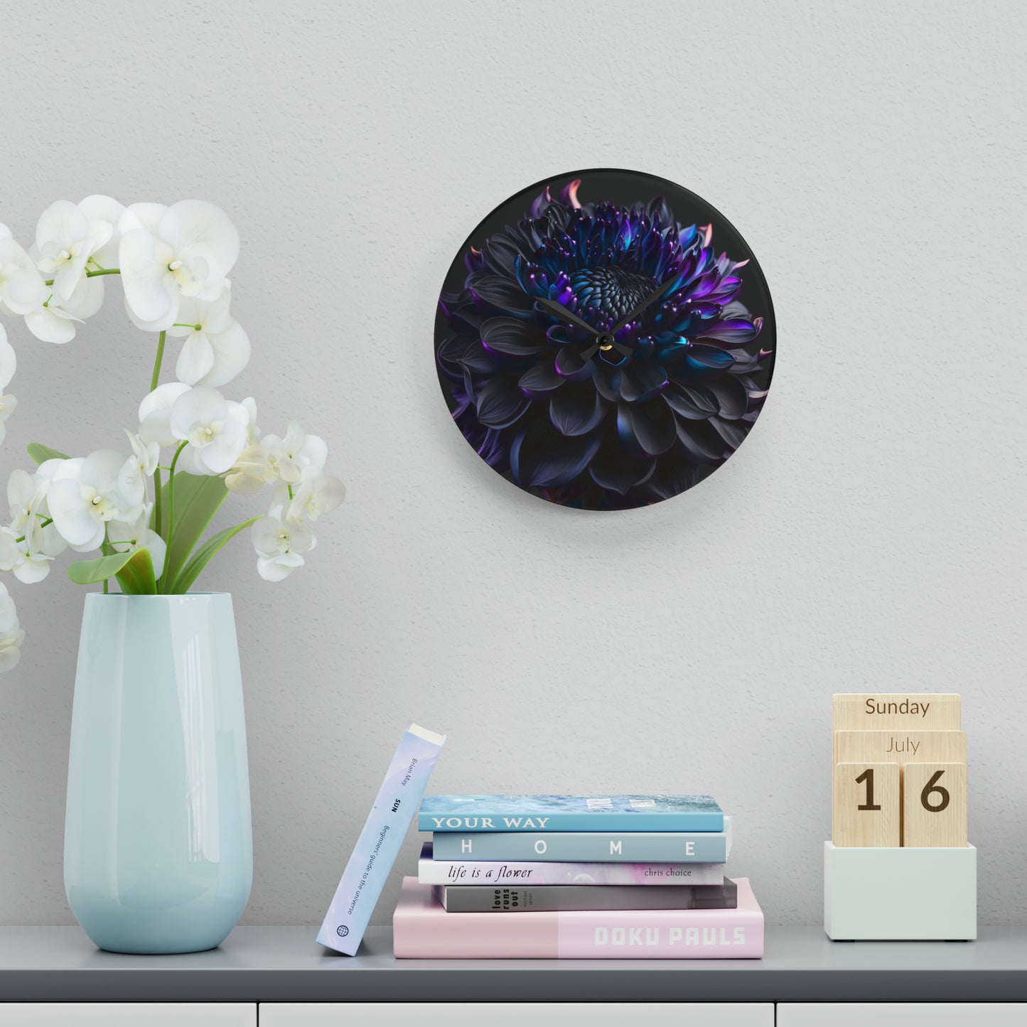 Acrylic Wall Clock Dahlia Purple 2