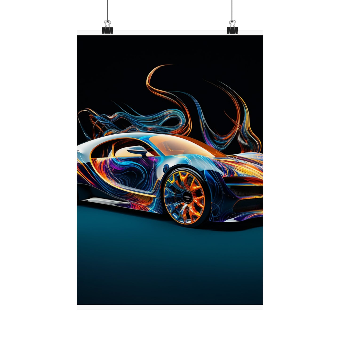 Premium Matte Vertical Posters Bugatti Abstract Flair 2