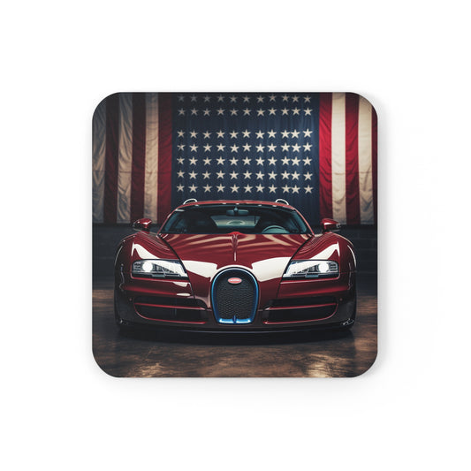 Corkwood Coaster Set American Flag Background Bugatti 1