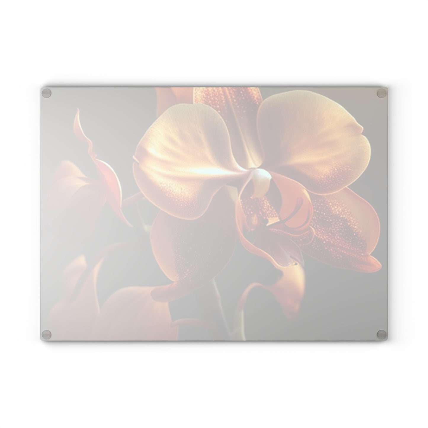 Glass Cutting Board Orange Orchid 1
