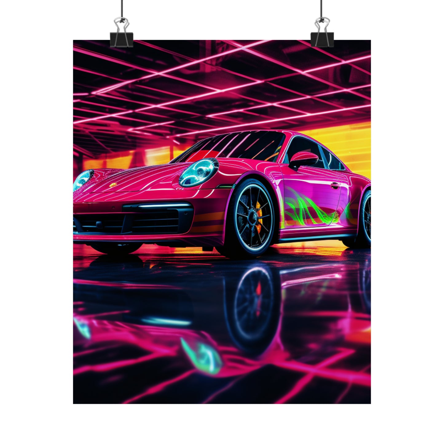 Premium Matte Vertical Posters Macro Porsche 3