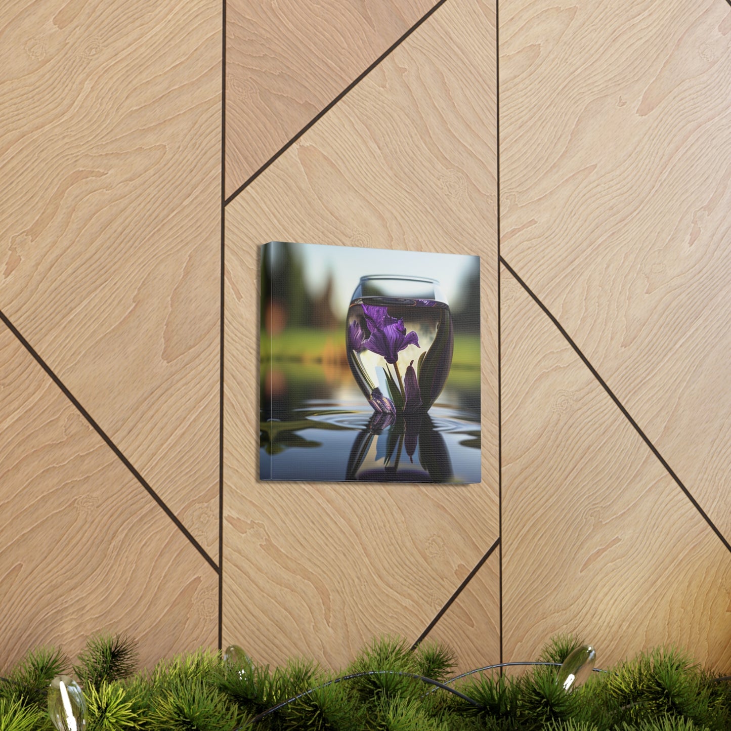 Canvas Gallery Wraps Purple Iris in a vase 3