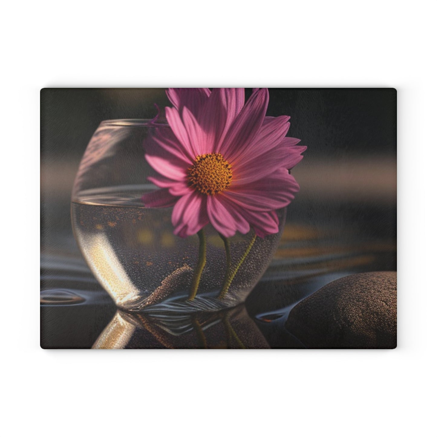 Glass Cutting Board Pink Daisy 4