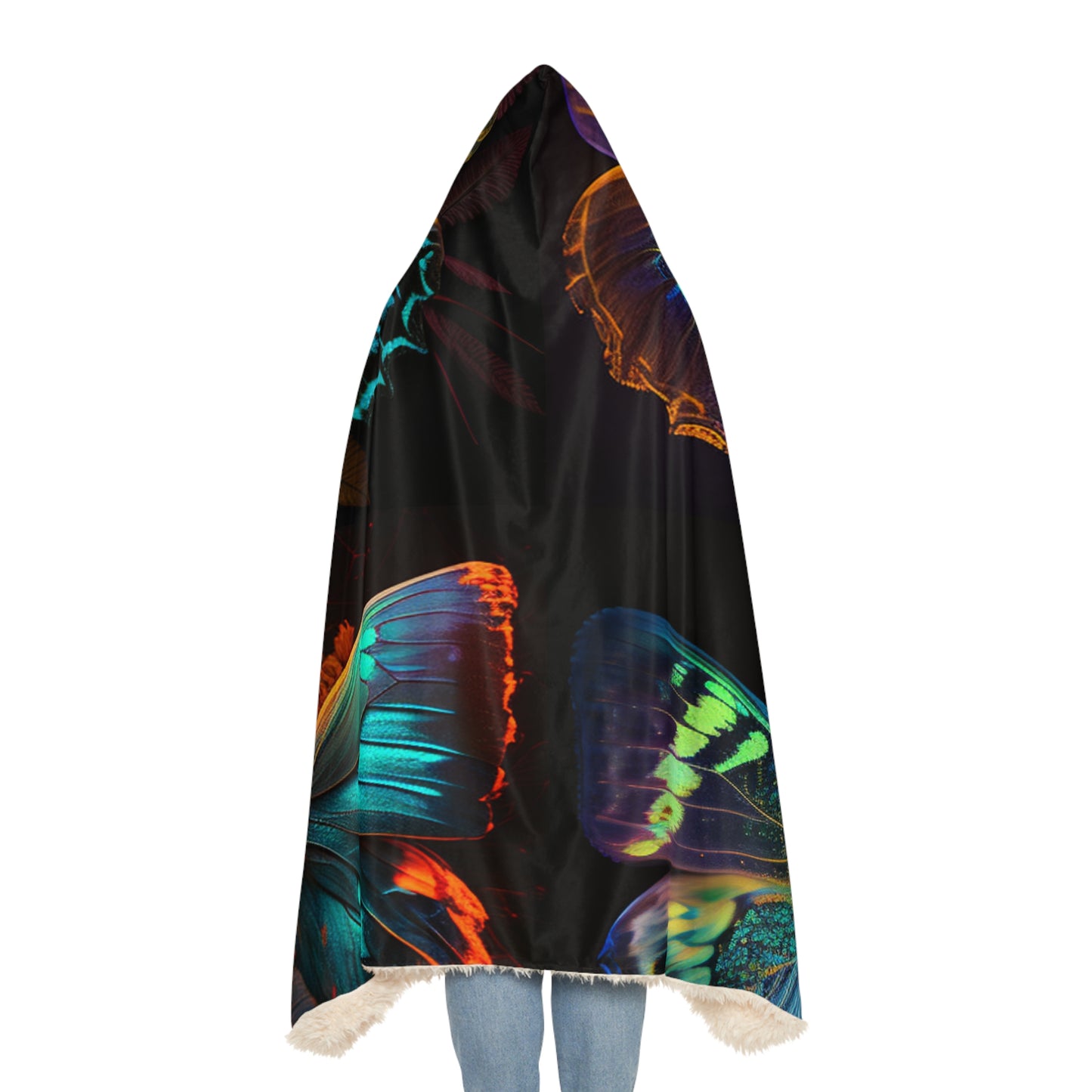 Snuggle Hooded Blanket Neon Butterfly Flair 5