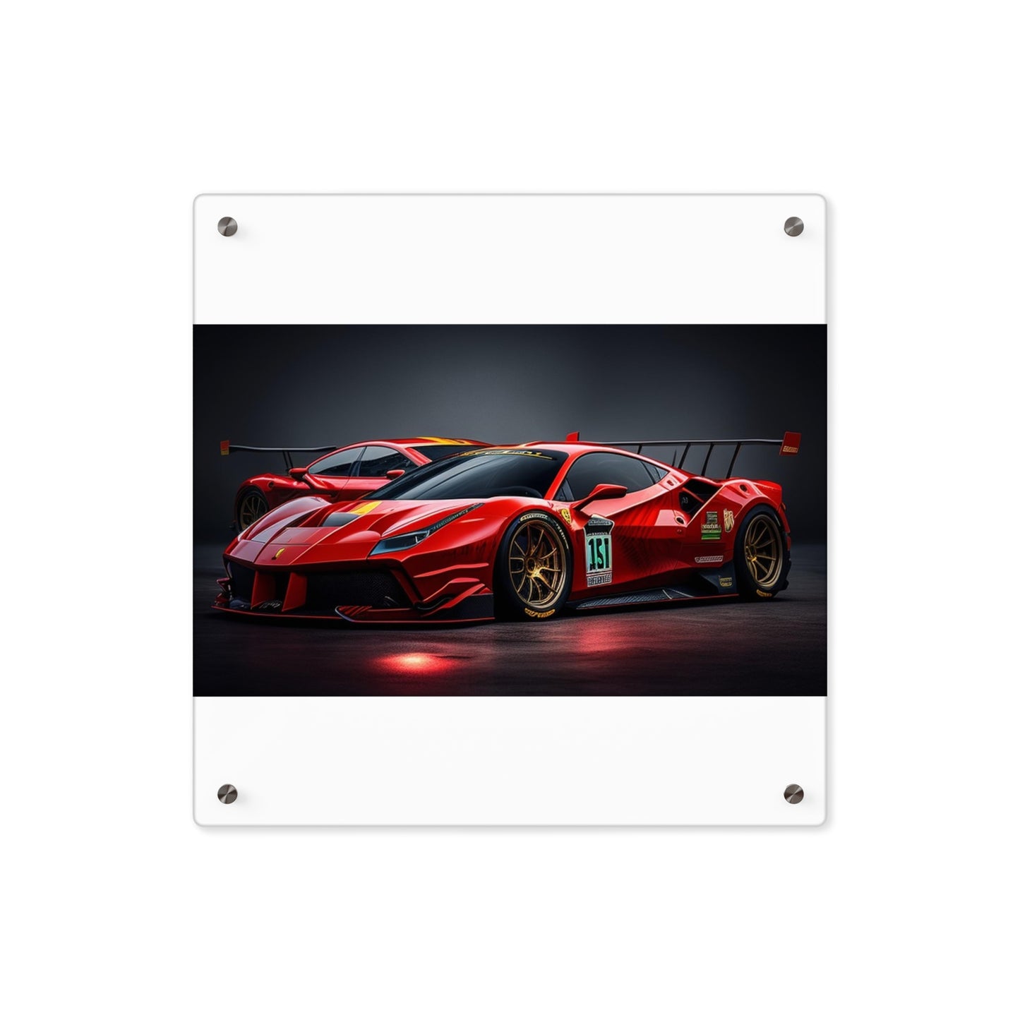 Acrylic Wall Art Panels Ferrari Red 2