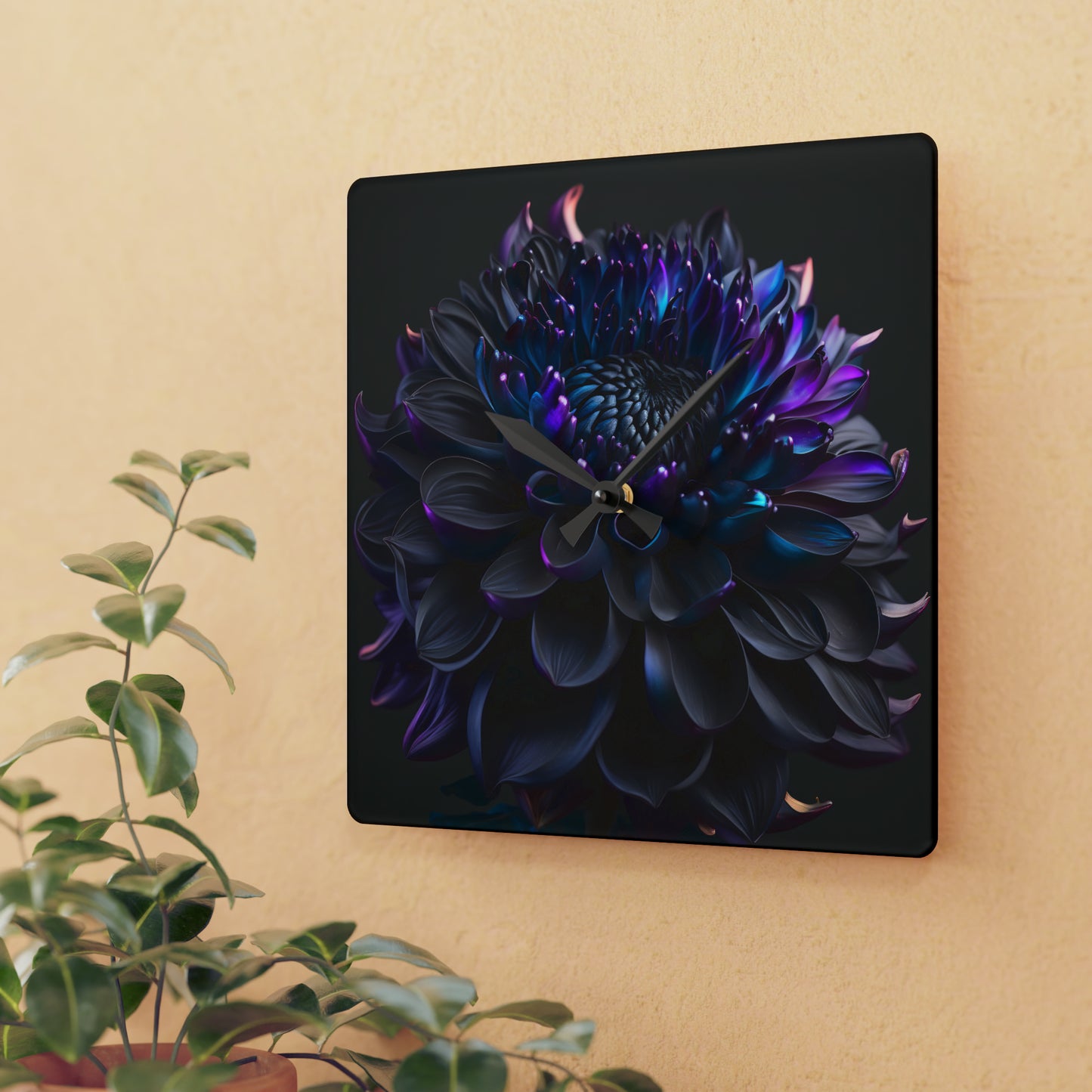 Acrylic Wall Clock Dahlia Purple 2