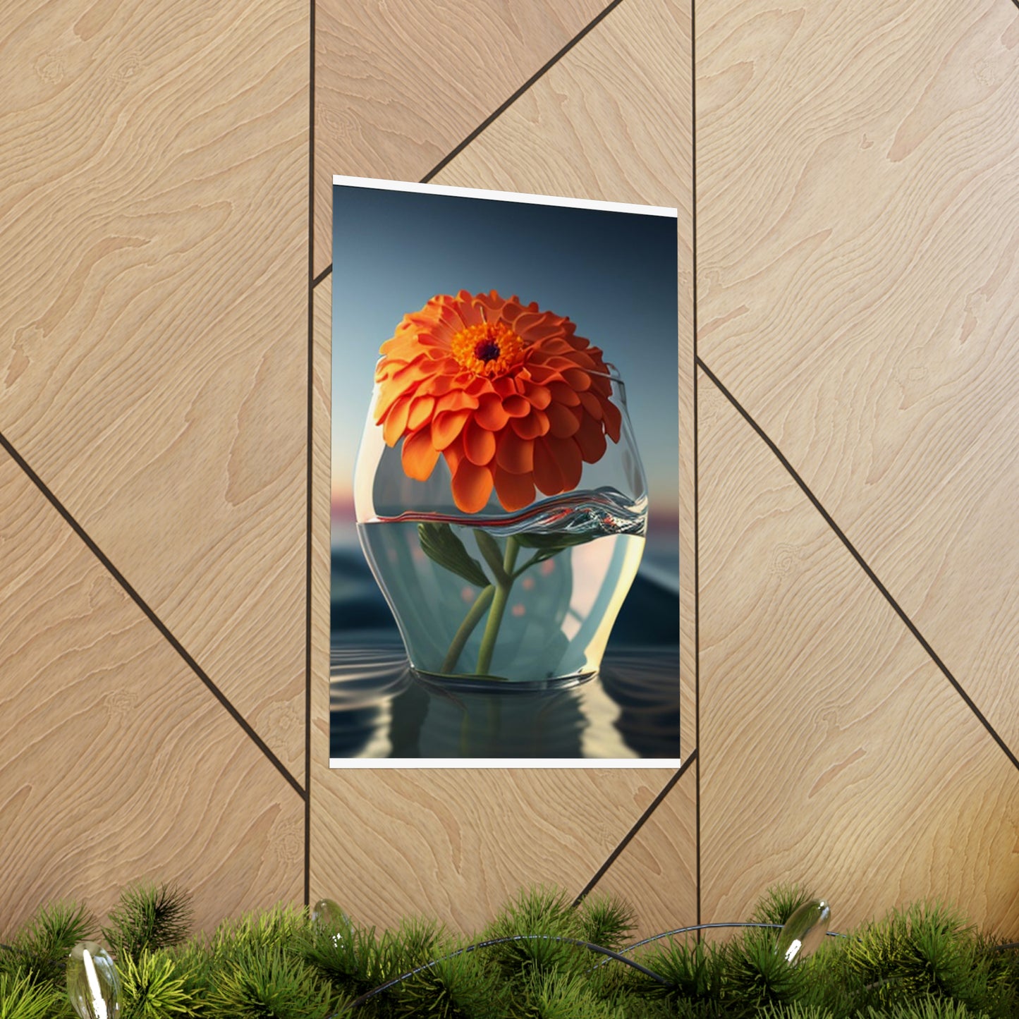 Premium Matte Vertical Posters Orange Zinnia 4