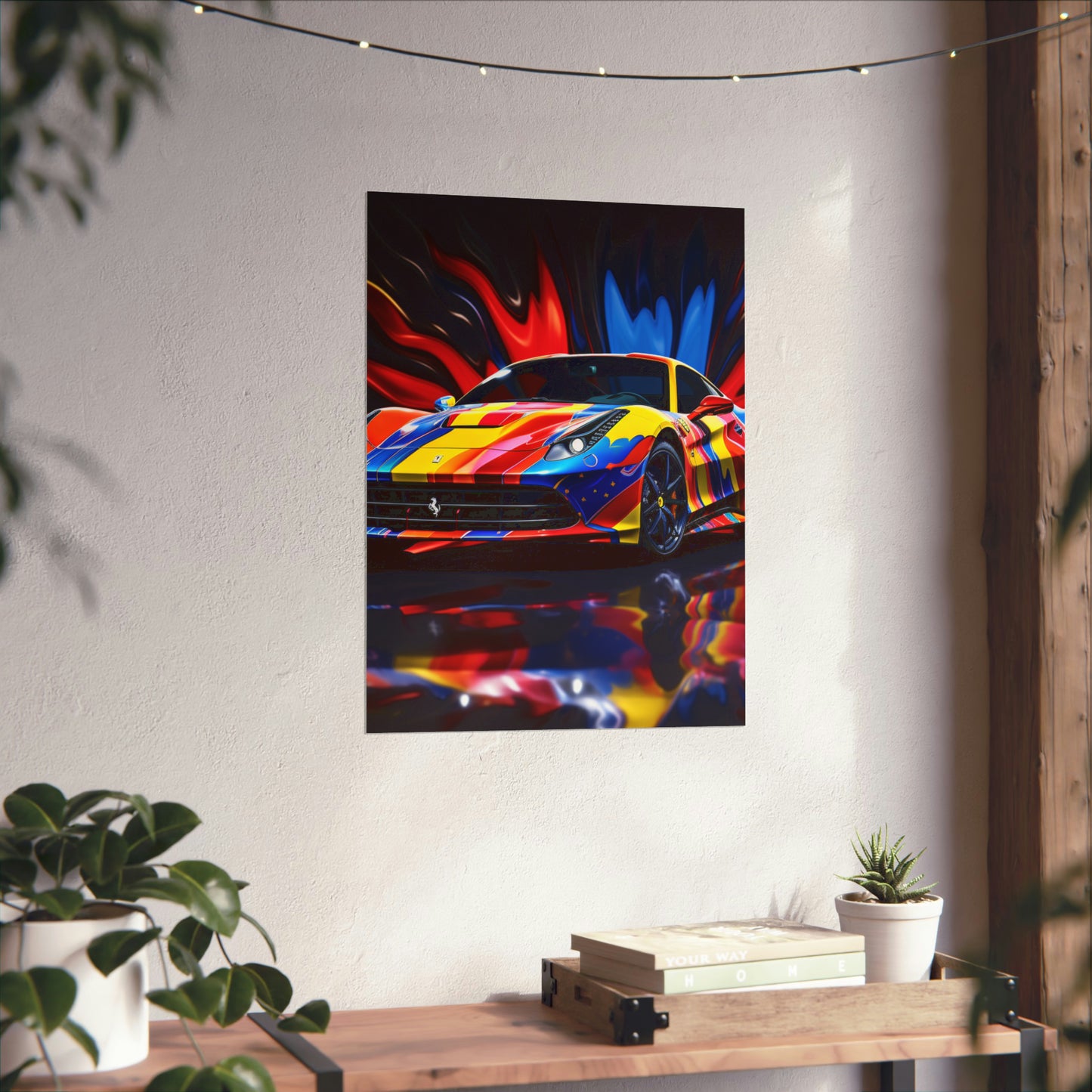 Premium Matte Vertical Posters Hyper Colorfull Ferrari 1