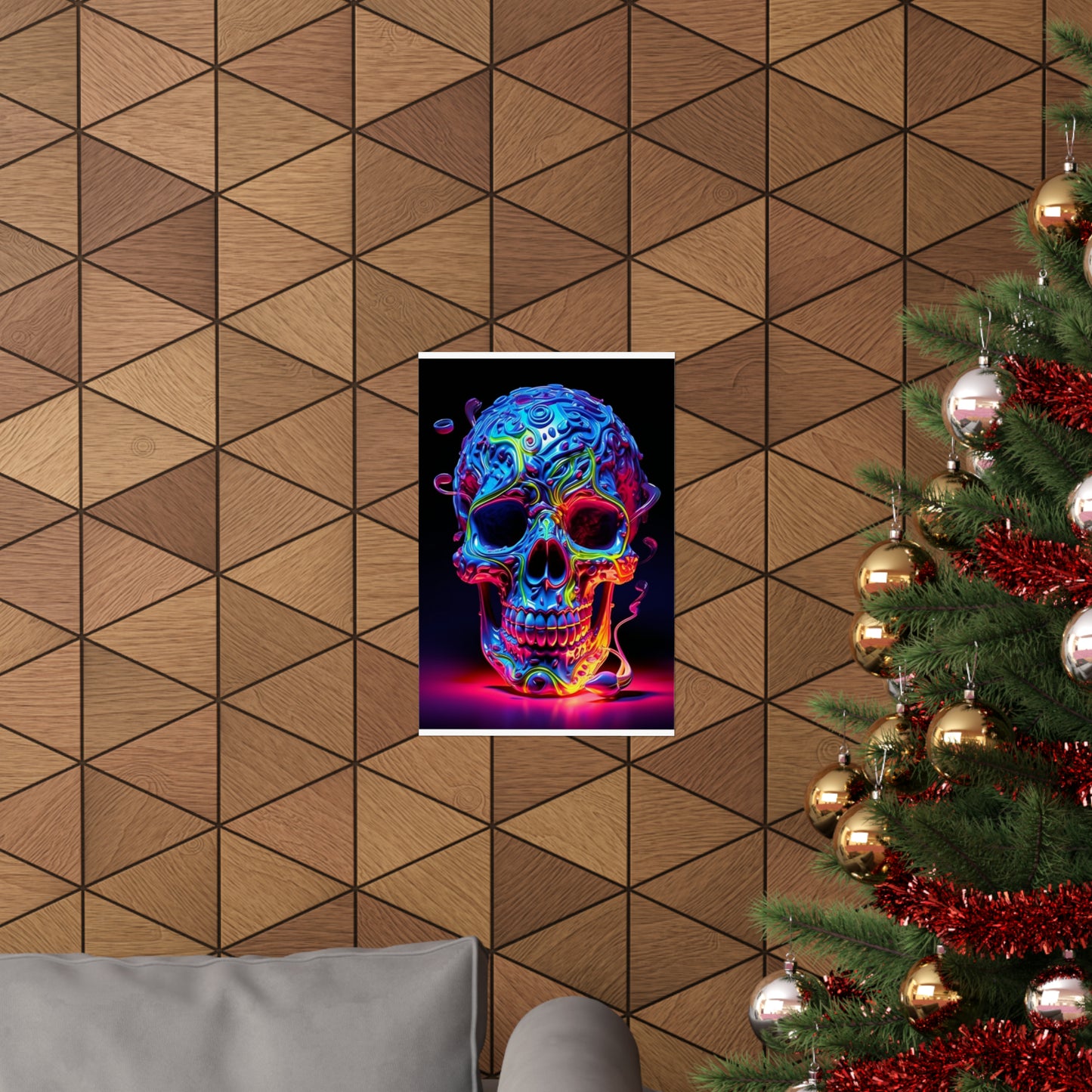 Premium Matte Vertical Posters Macro Skull Color 3